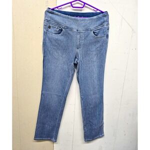 Belle by Kim Gravel Girls 12 Blue Pull-On Skinny Slim Stretch Jeans 19" Inseam